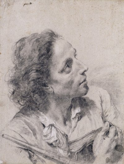 Un Astrónomo Sosteniendo un Libro y un Telescopio, Mirando hacia Arriba a la Derecha de Giovanni Battista Piazzetta