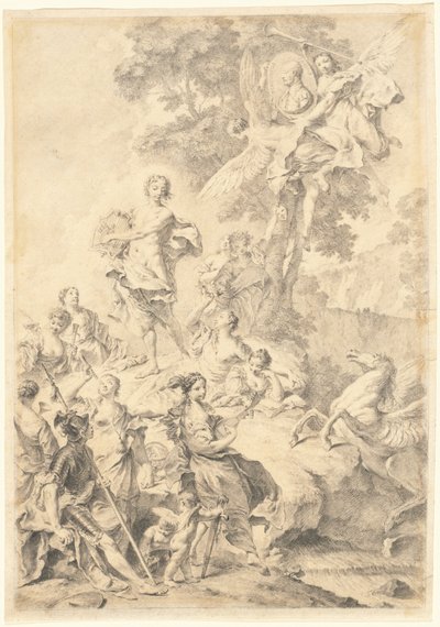 Apolo, las musas y Marte: En alabanza de Tasso de Giovanni Battista Piazzetta