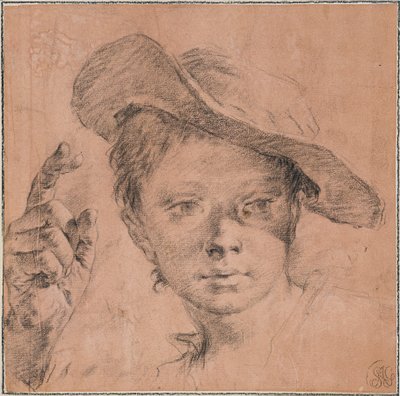 Niño señalando con la mano derecha levantada de Giovanni Battista Piazzetta