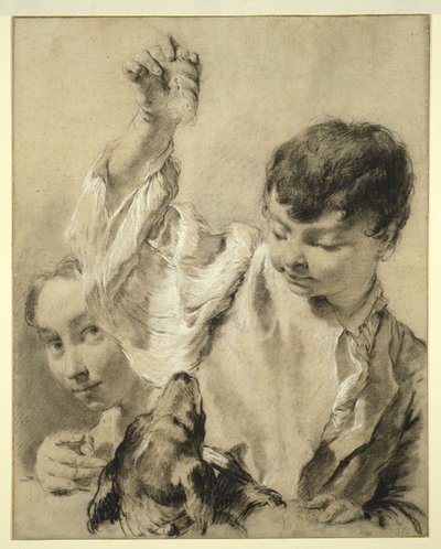 Giacomo dando de comer a un perro de Giovanni Battista Piazzetta