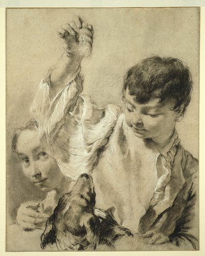 Giacomo dando de comer a un perro de Giovanni Battista Piazzetta
