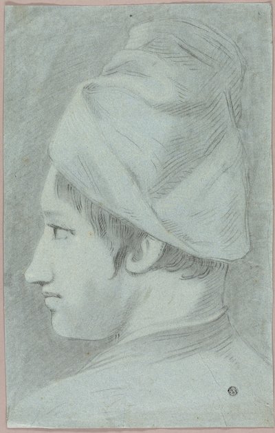 Cabeza de niño con sombrero de perfil de Giovanni Battista Piazzetta