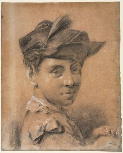Cabeza de un joven con sombrero de Giovanni Battista Piazzetta