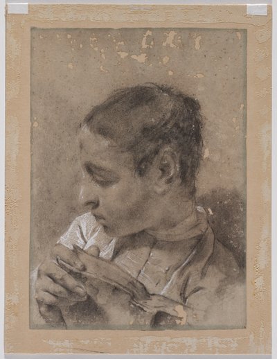 Cabeza de un joven en perfil con un libro, c. 1730-40s de Giovanni Battista Piazzetta