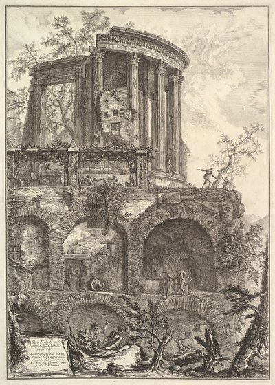 Otra vista del Templo de la Sibila en Tívoli, siglo XVIII de Giovanni Battista Piranesi