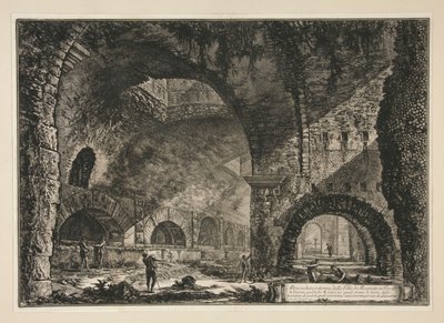 Otra vista interior de la Villa de Mecenas en Tivoli, de Vedute di Roma de Giovanni Battista Piranesi
