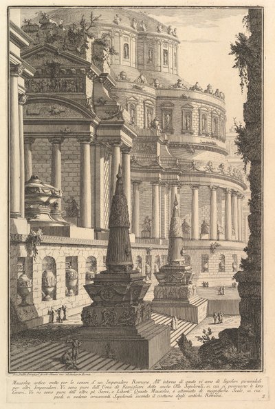 Mausoleo antiguo erigido para las cenizas de un emperador romano de Giovanni Battista Piranesi