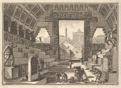Escuela antigua construida según las maneras egipcia y griega de Giovanni Battista Piranesi