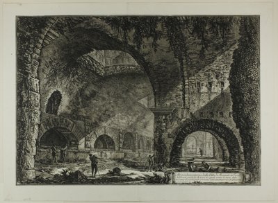 Otra vista interior de la Villa de Mecenas, Tívoli, de Vistas de Roma de Giovanni Battista Piranesi