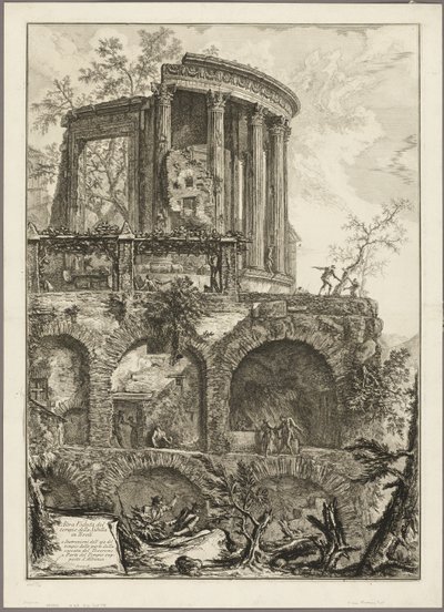 Otra Vista del Templo de la Sibila en Tívoli, de Vistas de Roma de Giovanni Battista Piranesi