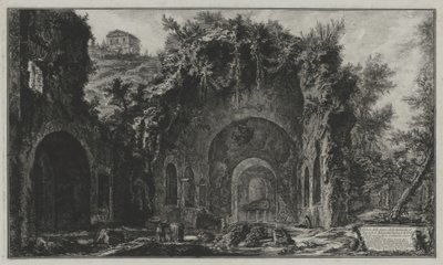 Vista de la fuente y la gruta de Egeria fuera de la Porta Capena o de San Sebastiano, de: Vedute di Roma de Giovanni Battista Piranesi