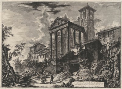Vista del templo de Hércules en la ciudad de Cora, a diez millas de Velletri (de: Vedute di Roma) de Giovanni Battista Piranesi