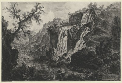 Vista de la cascada en Tívoli (de: Vedute di Roma) de Giovanni Battista Piranesi