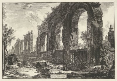 Acueducto van Nero te Rome Restos de los Acueductos Neronianos que querían destruir para su vejez (...) (título sobre objeto) Gezichten op Rome (título de la serie) Vistas de Roma diseñadas y grabadas por el arquitecto Giambattista Piranesi Ve (nez) iano ( de Giovanni Battista Piranesi