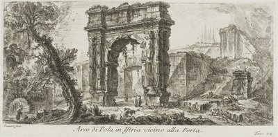 Arco de Pola en Istria cerca de la puerta, placa 24 de Algunas vistas de arcos triunfales y otros monumentos de Giovanni Battista Piranesi