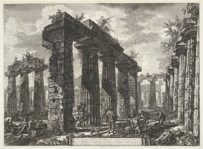 Basílica de Paestum en Paestum Diferentes vistas de los restos de tres grandes edificios que siguen en pie en Paestum (título de la serie) Différentes vues de quelques restes de trois grands édifices qui subsistent encore dans l