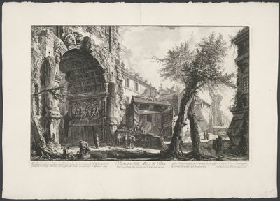 Boog van Titus te Roma Vista del Arco de Tito (título sobre el objeto) Gezichten op Rome (título de la serie) Vistas de Roma diseñadas y grabadas por el arquitecto Giambattista Piranesi Ve (nez) iano (título de la serie) de Giovanni Battista Piranesi