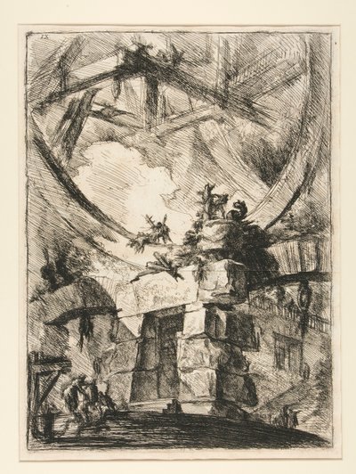 Carceri, IX: La rueda gigante de Giovanni Battista Piranesi
