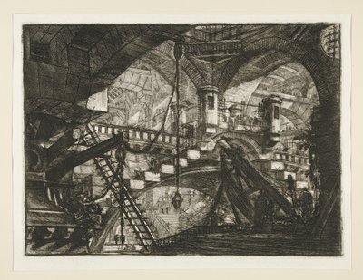 Carceri, XI: El arco con un ornamento de concha de Giovanni Battista Piranesi