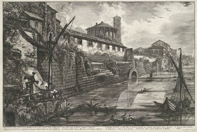 Cloaca Máxima de Roma Vista del antiguo Sostrizioni realizado por Tarquinio Superbo llamado Bel Lid (...) (título sobre objeto) Gezichten op Rome (título de la serie) Vistas de Roma diseñadas y grabadas por el arquitecto Giambattista Piranesi Ve (nez) iano de Giovanni Battista Piranesi