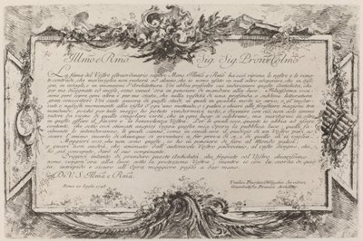 Dedicación de Giovanni Battista Piranesi