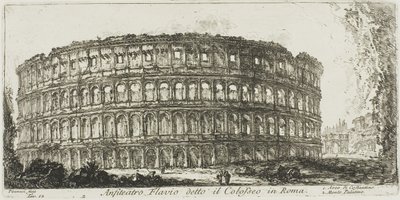Anfiteatro Flavio, llamado el Coliseo. 1. Arco de Constantino. 2. Colina Palatina, placa 12 de Algunas vistas de arcos triunfales y otros monumentos de Giovanni Battista Piranesi
