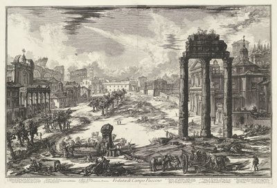 Foro Romano de Roma Vista de Campo Vaccino (título sobre objeto) Gezichten op Rome (título de la serie) Vistas de Roma diseñadas y grabadas por el arquitecto Giambattista Piranesi Ve (nez) iano (título de la serie) de Giovanni Battista Piranesi