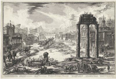 Foro Romano de Roma Vista de Campo Vaccino (título sobre objeto) Gezichten op Rome (título de la serie) Vistas de Roma diseñadas y grabadas por el arquitecto Giambattista Piranesi Ve (nez) iano (título de la serie) de Giovanni Battista Piranesi