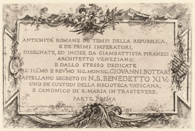 Frontispicio de Giovanni Battista Piranesi