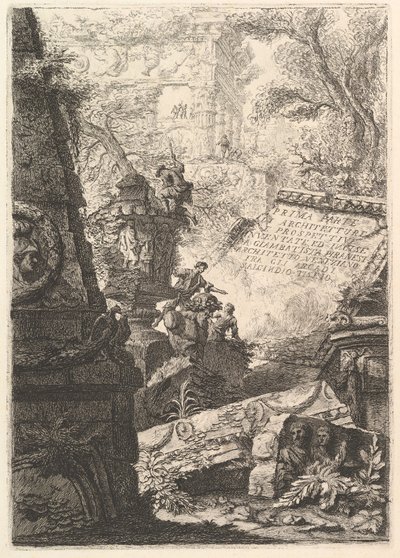Frontispicio: Prima Parte di Architetture e Prospettive, Roma, ca. 1750 de Giovanni Battista Piranesi