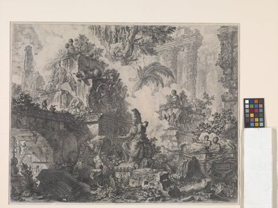 Frontispicio con estatua de Minerva (aguafuerte) de Giovanni Battista Piranesi