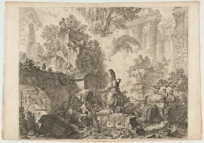 Frontispicio, con Estatua de Minerva de Giovanni Battista Piranesi