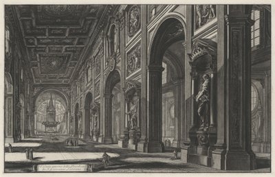 Vista interior de la basílica de San Giovanni in Laterano (de: Vedute di Roma) de Giovanni Battista Piranesi