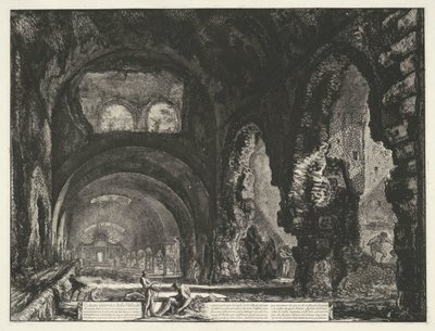 Interieur van de Tempel van Hercules Victor t y Tivoli Vista interior de la Villa di Mecenate (título sobre objeto) Gezichten op Rome (título de la serie) Vistas de Roma diseñadas y grabadas por el arquitecto Giambattista Piranesi Ve (nez) iano (título de  de Giovanni Battista Piranesi
