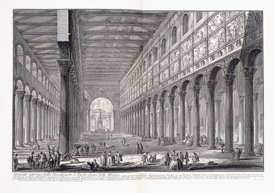 Interior de la basílica de San Pablo Extramuros de Giovanni Battista Piranesi
