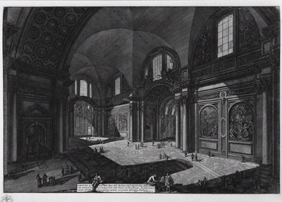 Interior de la basílica de Santa Maria degli Angeli, antiguos baños de Diocleciano, entre 1765 y 1775 de Giovanni Battista Piranesi
