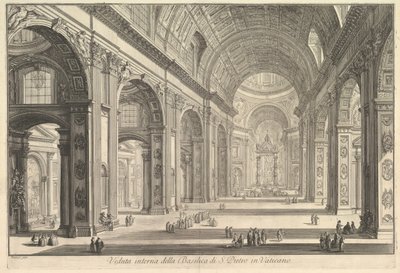 Vista interior de la Basílica de San Pedro en el Vaticano, de Vedute di Roma, ca. 1748 de Giovanni Battista Piranesi