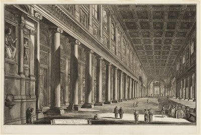 Vista interior de la Basílica de S. Maria Maggiore, de Vistas de Roma de Giovanni Battista Piranesi