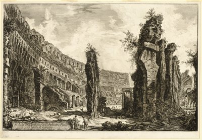 Vista interior del Anfiteatro Flavio, llamado el Coliseo, de Vistas de Roma de Giovanni Battista Piranesi