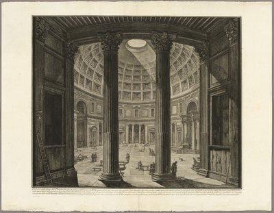 Vista interior del Panteón, de Vistas de Roma de Giovanni Battista Piranesi