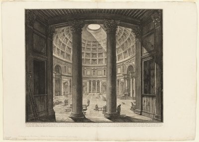 Vista interior del Panteón, de Vistas de Roma de Giovanni Battista Piranesi