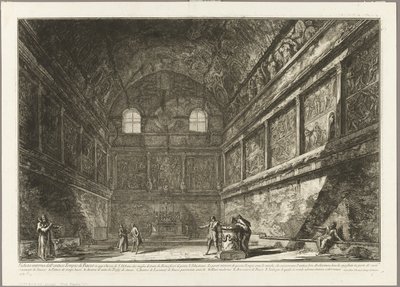 Vista interior del antiguo Templo de Baco, ahora la iglesia de S. Urbano, a dos millas de Roma, de Vistas de Roma de Giovanni Battista Piranesi