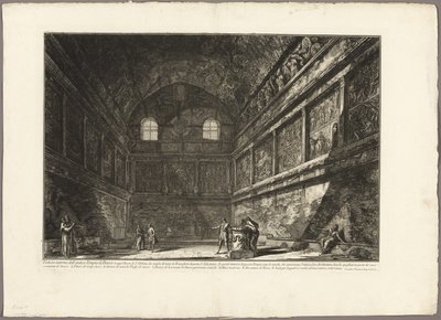 Vista interior del antiguo Templo de Baco, ahora la iglesia de S. Urbano, a dos millas de Roma, de Vistas de Roma de Giovanni Battista Piranesi