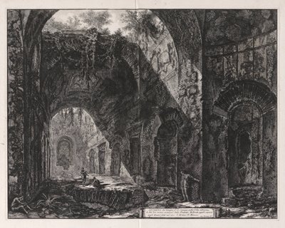 Interior del templo que se dice que es de Canopo en Adriano de Giovanni Battista Piranesi