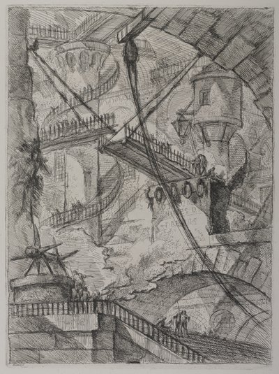 Invenzioni Capric di Carceri; Hind 7, Primer Estado de Tres, c. 1749 de Giovanni Battista Piranesi