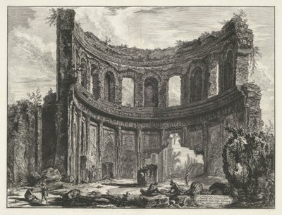 Kleine paleis en Villa Adriana t y Tivoli Restos del Templo llamado Apolo en la Villa Adriana cerca de Tívoli (título sobre el objeto) Gezichten op Rome (título de la serie) Vistas de Roma diseñadas y grabadas por el arquitecto Giambattista Piranesi Ve (ne de Giovanni Battista Piranesi