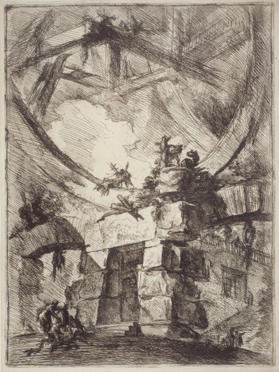 Las cárceles de la invención, plancha IX: La rueda gigante de Giovanni Battista Piranesi