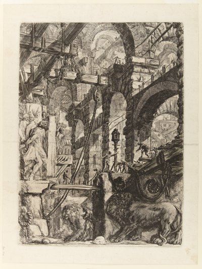 Las cárceles de la invención, Placa V: Los bajorrelieves de León de Giovanni Battista Piranesi
