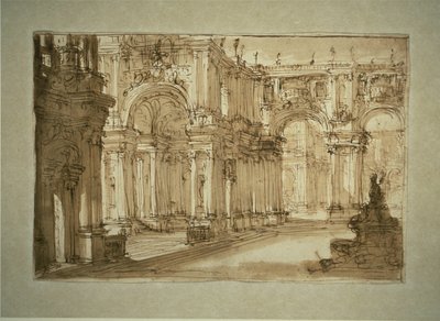 Patio Palaciego con una Fuente de Giovanni Battista Piranesi