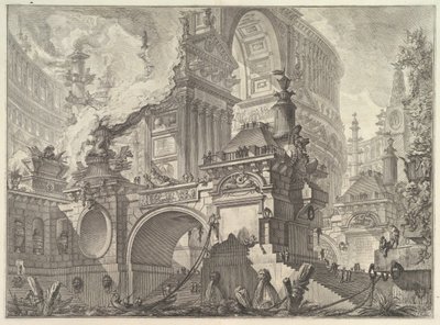 Parte de un amplio y magnífico puerto al uso de los antiguos romanos, donde se descubre el inter..., ca. 1749-50 de Giovanni Battista Piranesi